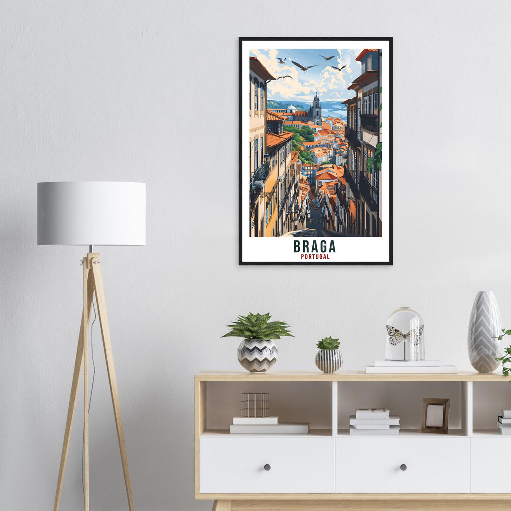 Braga Travel Print Portugal Wall Art Wall Hanging Home Décor Braga Gift Portugal Landmark Artwork Gift Portugal Braga Holiday Travel Poster