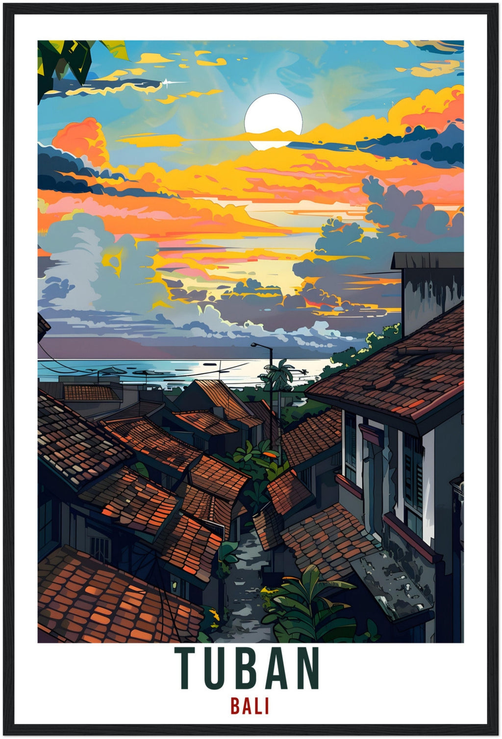 Tuban Bali Travel Print Bali Wall Art Wall Hanging Home Décor Tuban Gift Landmark Artwork Travel Art Lover Indonesia Tuban Travel Poster