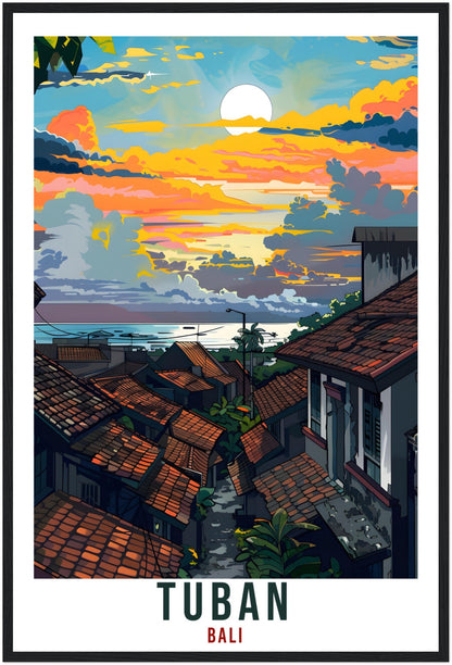 Tuban Bali Travel Print Bali Wall Art Wall Hanging Home Décor Tuban Gift Landmark Artwork Travel Art Lover Indonesia Tuban Travel Poster