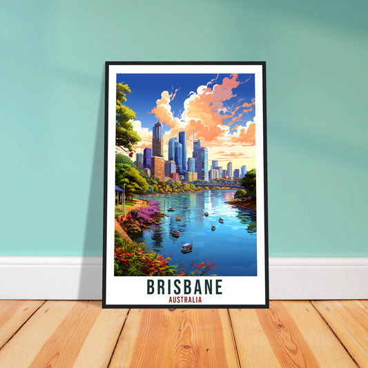 Brisbane Travel Poster Wall Art Brisbane Australia Home Décor Artwork Brisbane Art Gifts Brisbane Travel Print Australian Art Lovers Gift