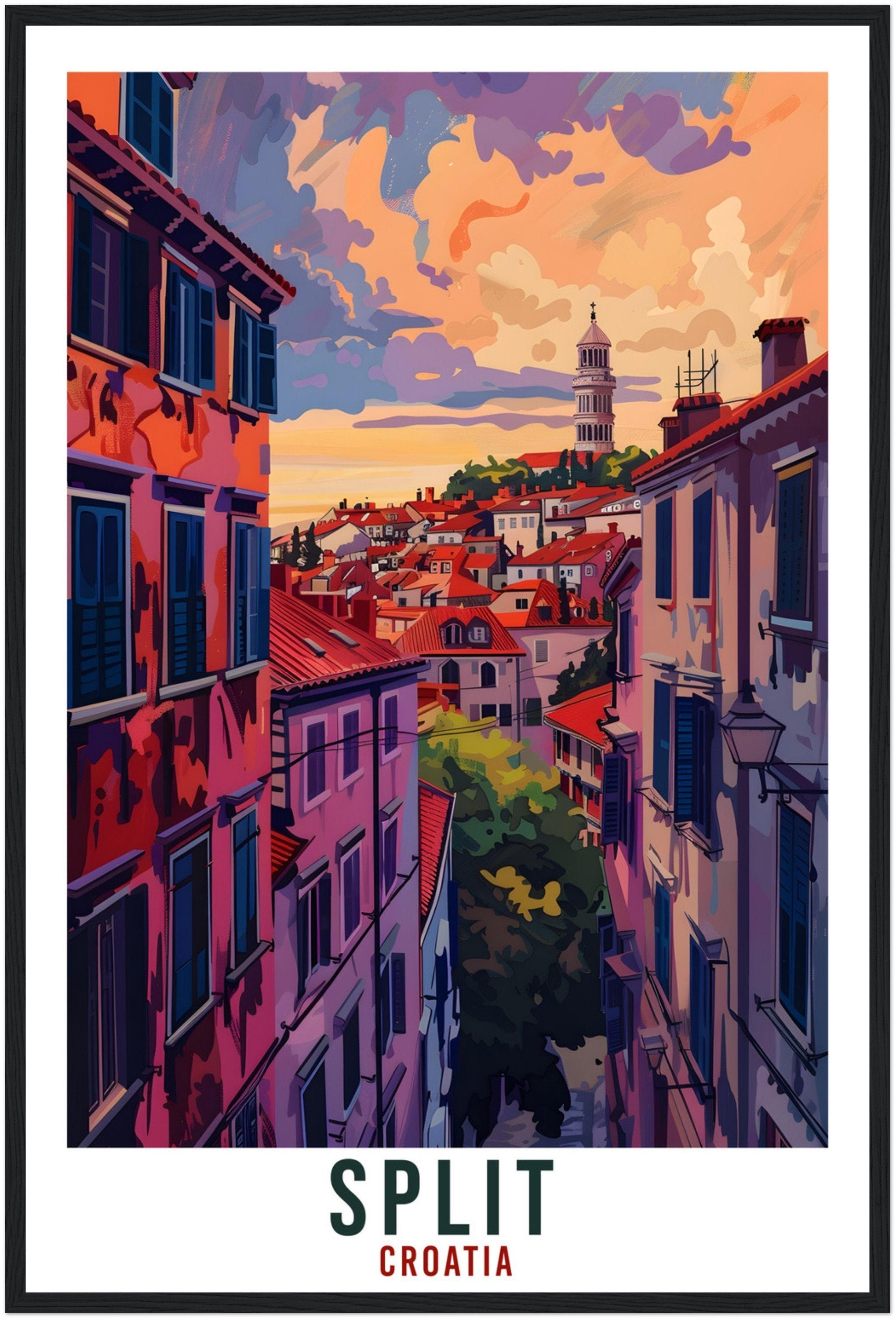 Split Travel Print Croatia Wall Art Wall Hanging Home Décor Split Gift Croatian Landmark Artwork Gift Split Croatia Holiday Travel Poster