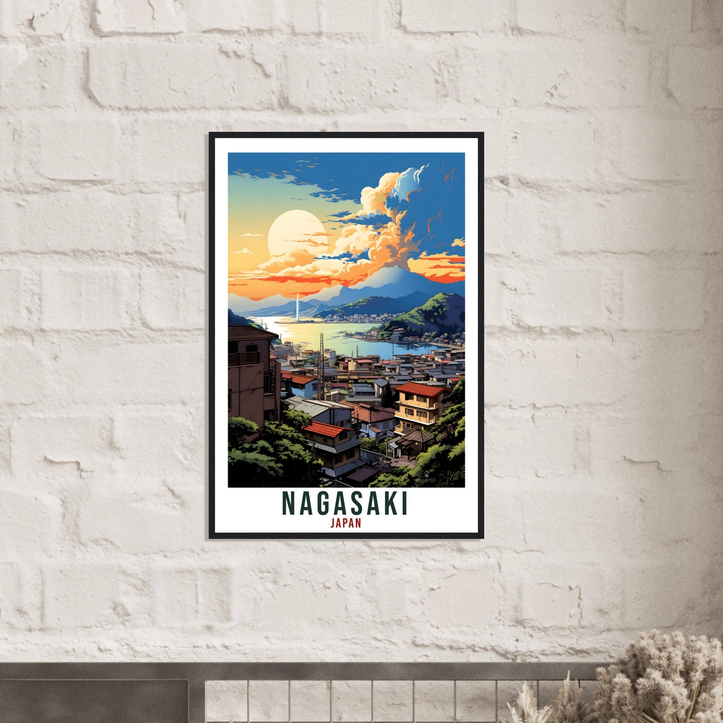 Nagasaki Travel Print Japan Home Decoration Wall Art Gift Wall Hanging Art Lover Japanese Artwork Japan Nagasaki Travel Poster City Print