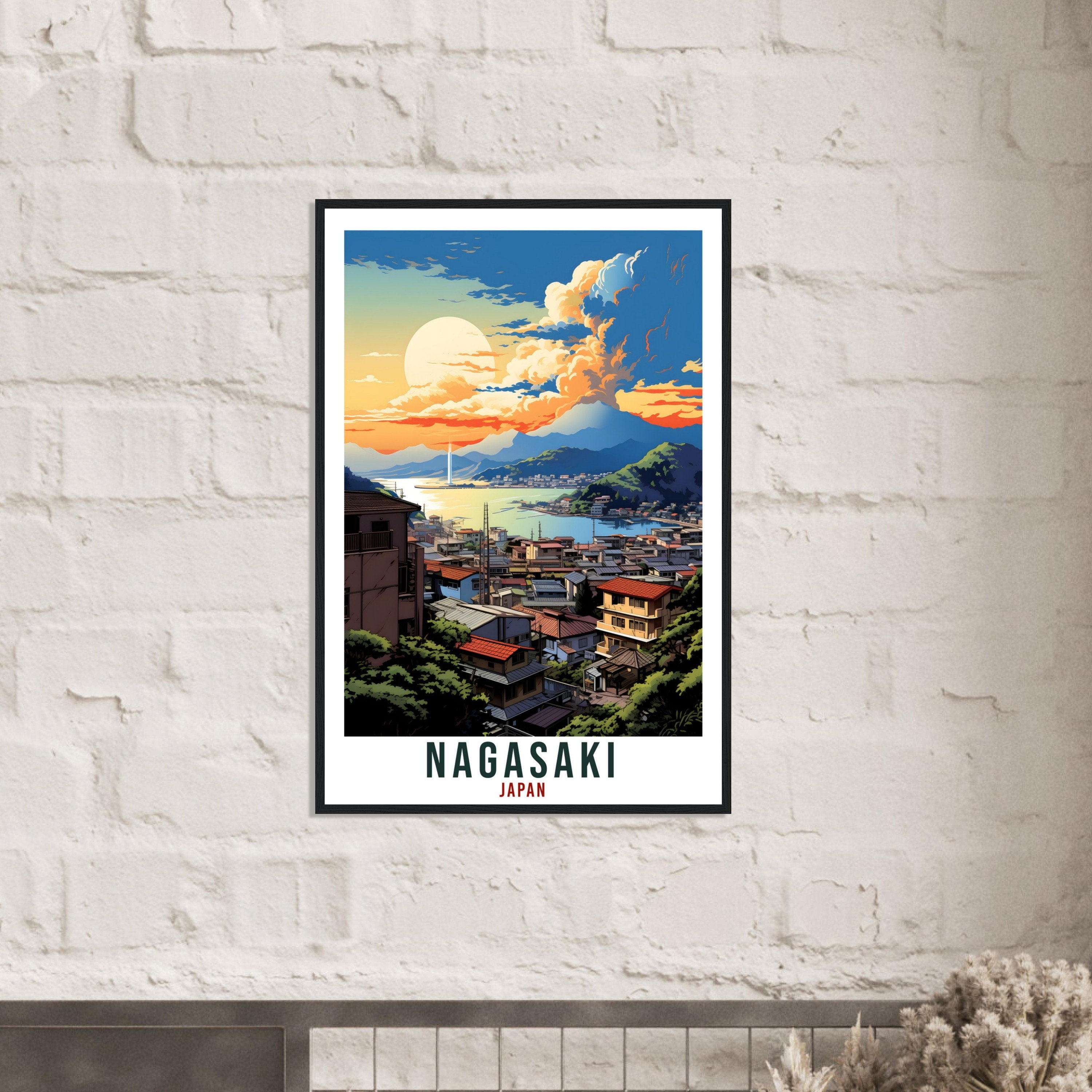 Nagasaki Travel Print Japan Home Decoration Wall Art Gift Wall Hanging Art Lover Japanese Artwork Japan Nagasaki Travel Poster City Print