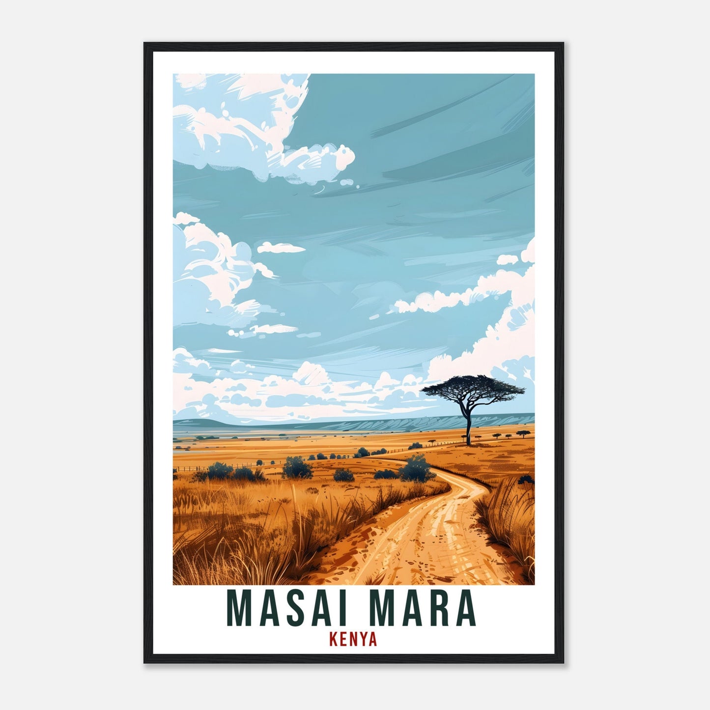 Masai Mara Kenya Travel Print Wall Art Wall Hanging Home Décor Masai Mara Safari Art Lovers Kenya Artwork Gift Print African Landmark Poster