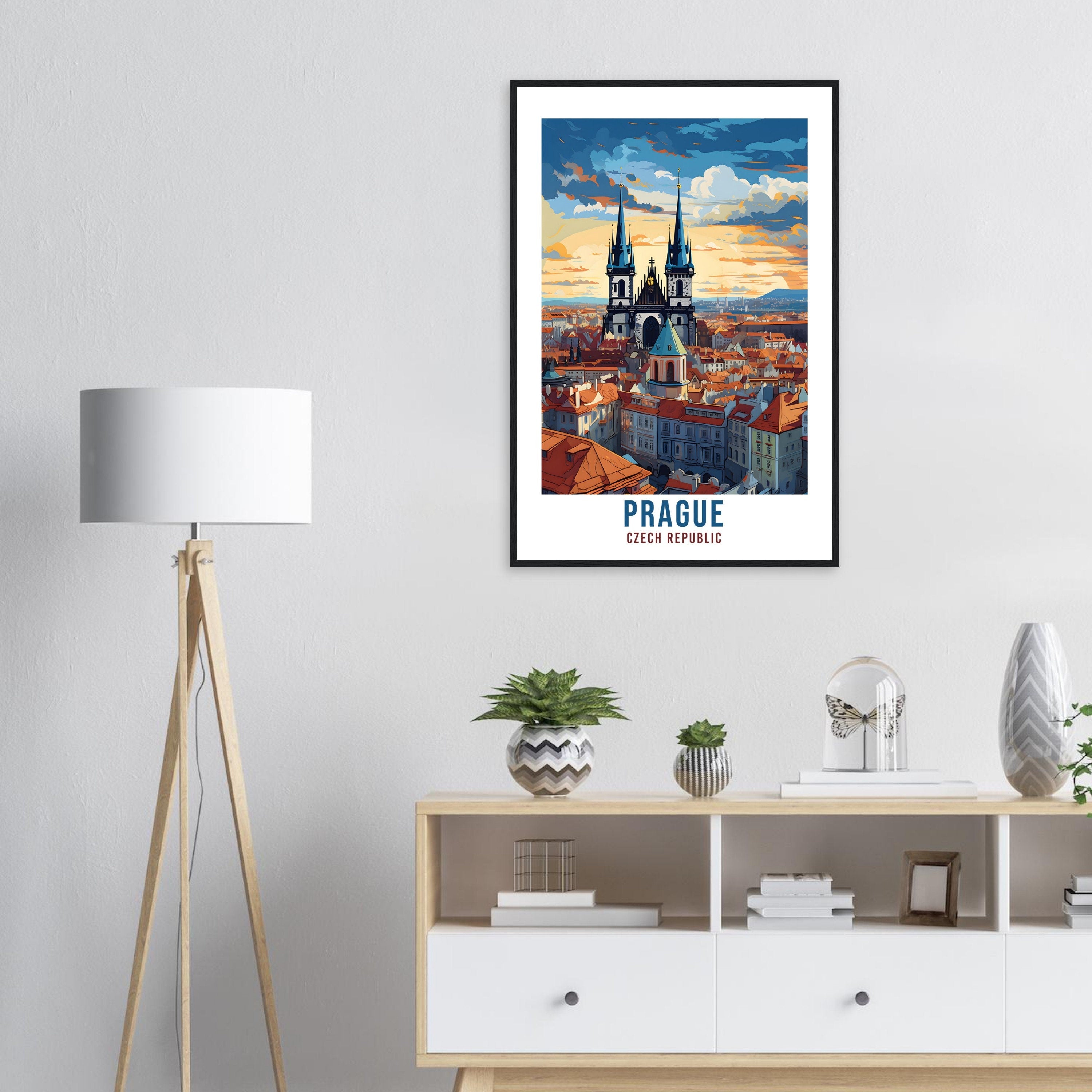 Prague Travel Poster Czech Republic Travel Print Vintage Prague Bridge Travel Print Wall Hanging Home Decor World Travel Art Prague Gift