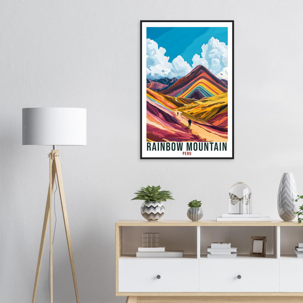 Rainbow Mountain Peru Travel Print Home Decor Wall Art Gift Wall Hanging Art Lover Vinicunca Peruvian Artwork Travel Poster Travel Art Peru