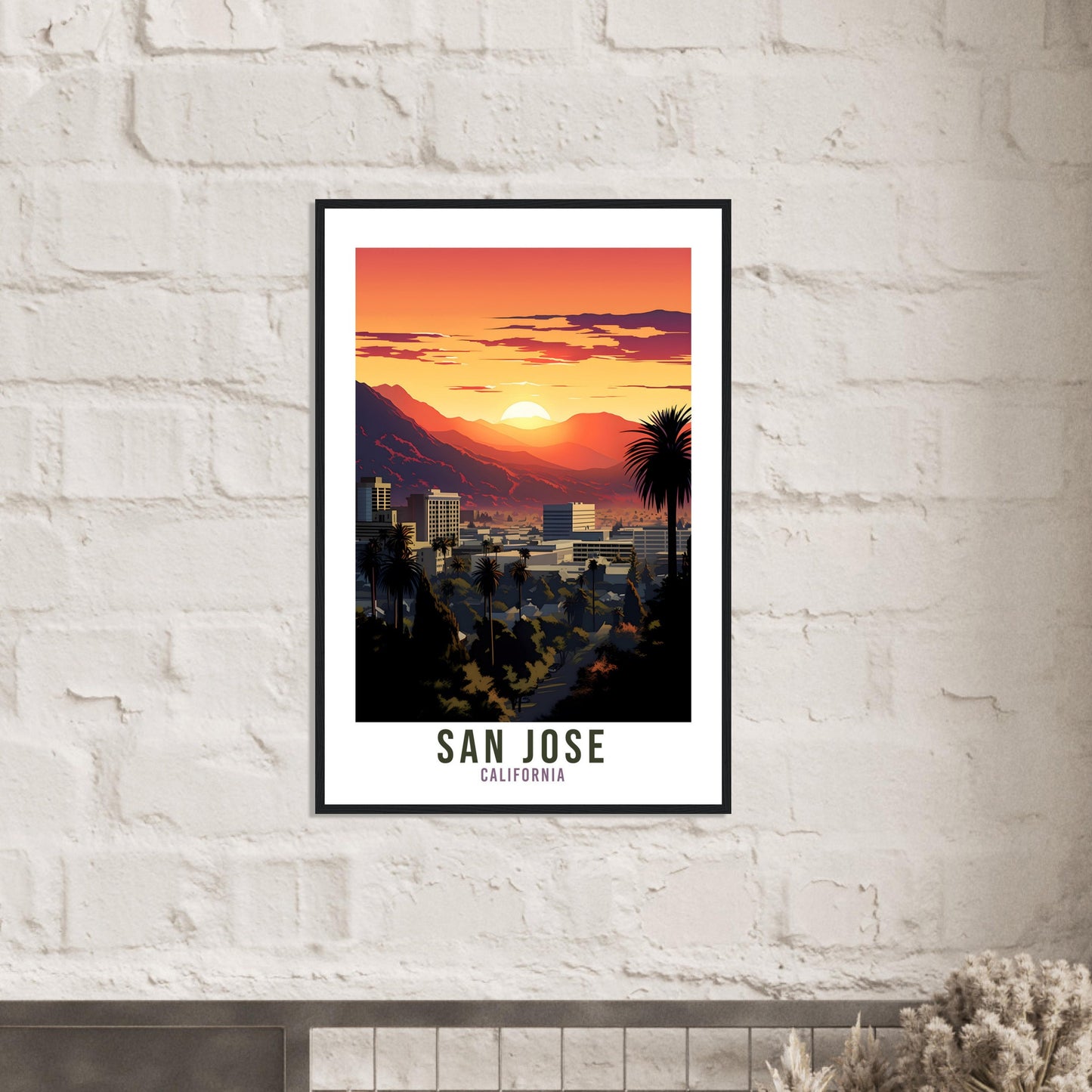 San Jose Travel Print San Jose California Wall Art San Jose Travel Poster Home Decor San Jose Art Lovers California Gift San Jose Travel Art