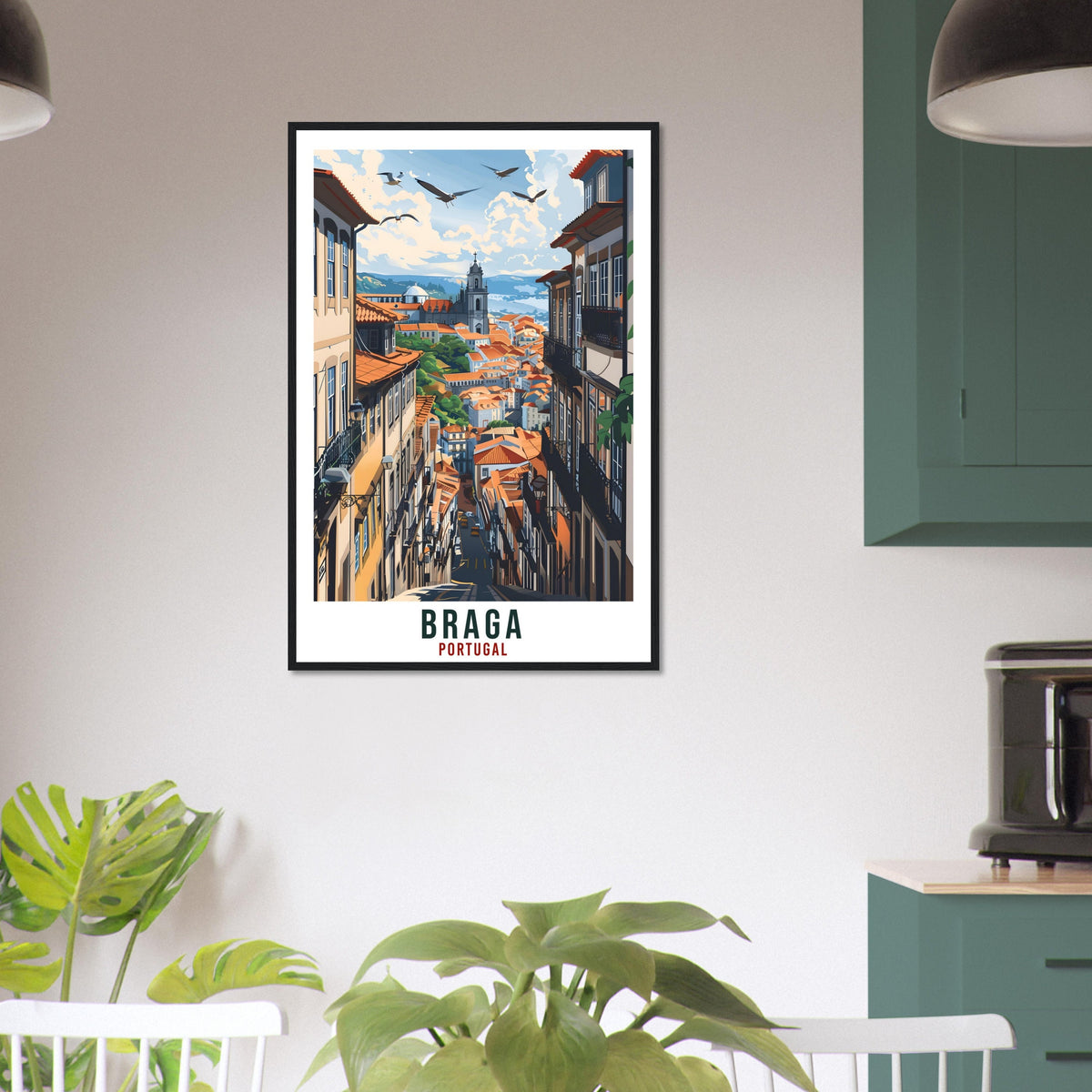 Braga Travel Print Portugal Wall Art Wall Hanging Home Décor Braga Gift Portugal Landmark Artwork Gift Portugal Braga Holiday Travel Poster