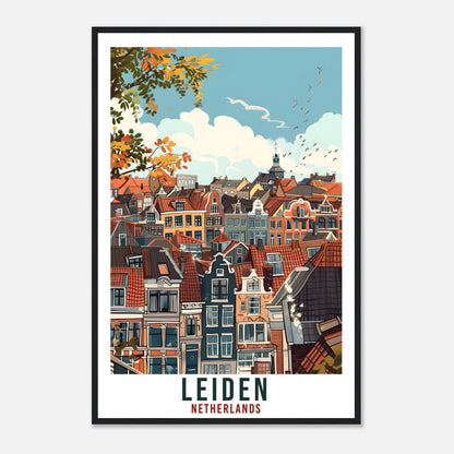 Leiden Travel Print Holland Wall Art Wall Hanging Home Décor Leiden Gift Art Lovers Gift Dutch Artwork Gift The Netherlands Travel Poster