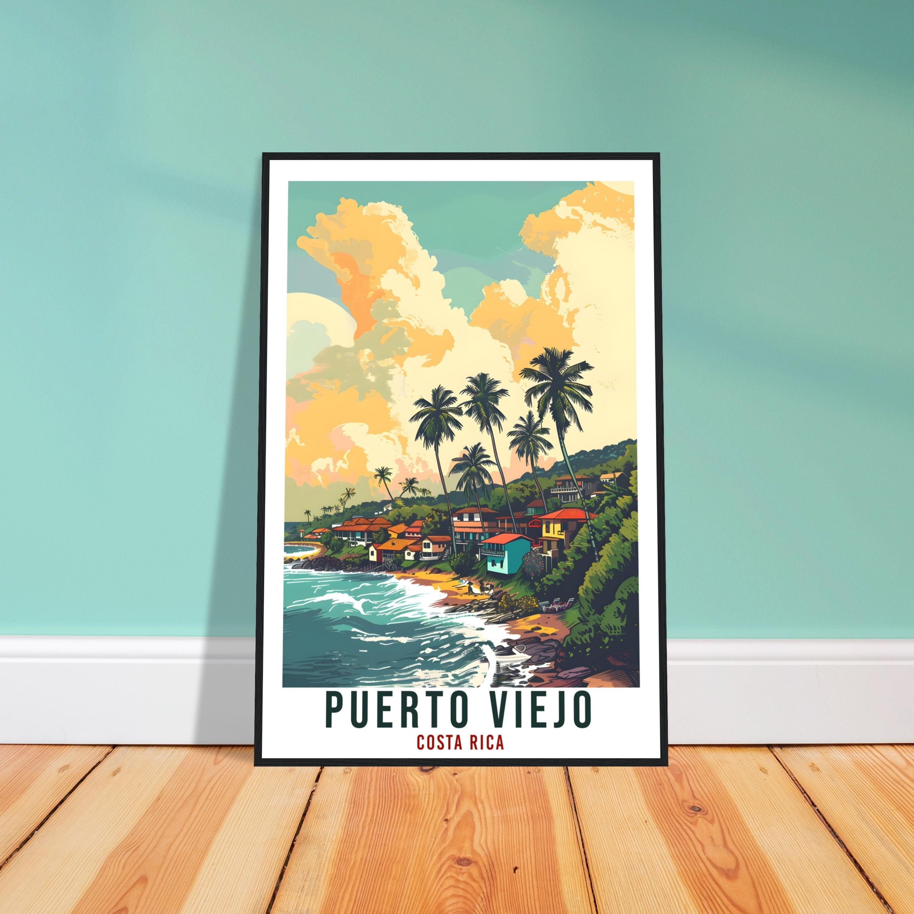 Puerto Viejo Costa Rica Travel Print Wall Art Wall Hanging Home Décor Puerto Viejo Gift Artwork Travel Art Costa Rica City Travel Poster