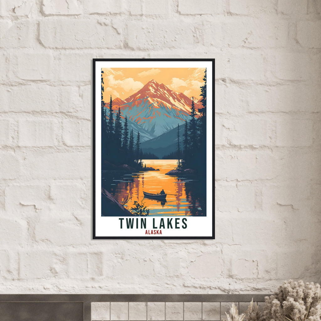 Twin Lakes Travel Print Alaska Home Decoration USA City Wall Art Gift Wall Hanging Art Lover Alaska Artwork Twin Lakes Nature Travel Poster