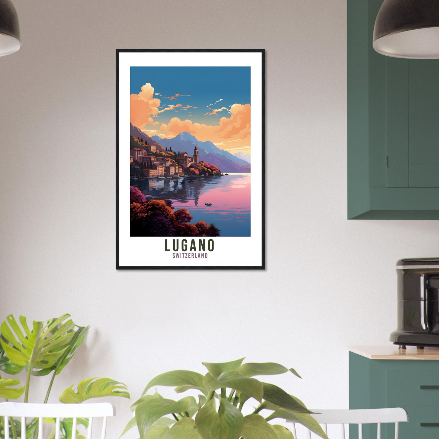 Lugano Lake Travel Print Wall Art Lugano Home Decor Switzerland Gift Holiday Lugano Art Print Lugano Travel Poster Swiss Landscape Artwork