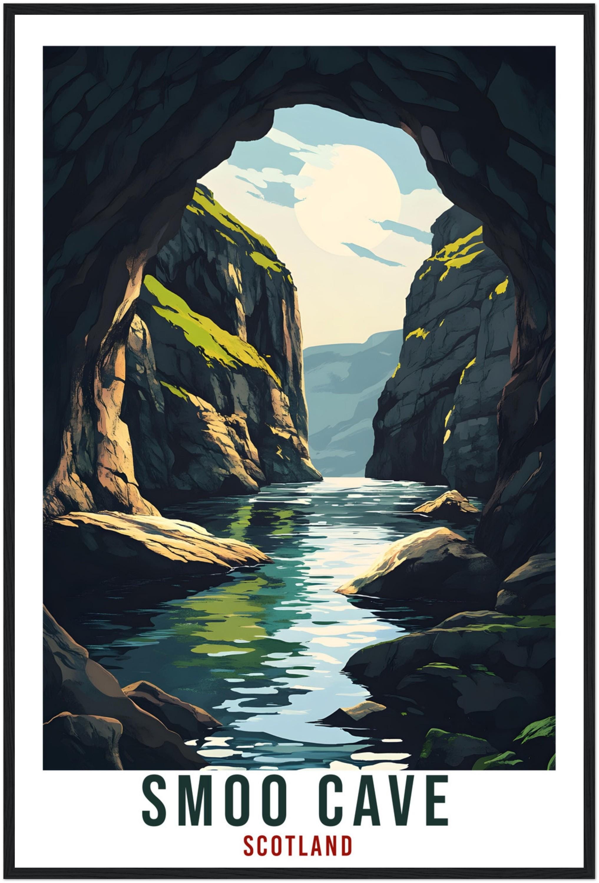 Smoo Cave Travel Print Scotland Home Decor Smoo Cave Wall Art Wall Hanging Art Lover Scotland Artwork Travel Poster Smoo Cave Travel Art