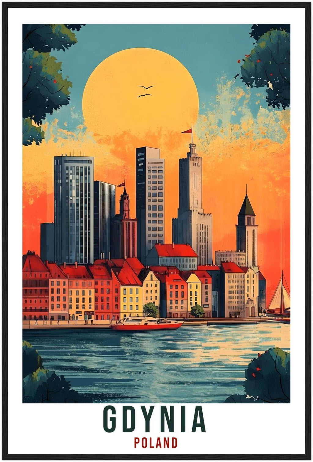 Gdynia Travel Print Poland Home Decor Gdynia Wall Art Gift Wall Hanging Art Lover Gdynia Polish Artwork Travel Poster Poland Travel Art