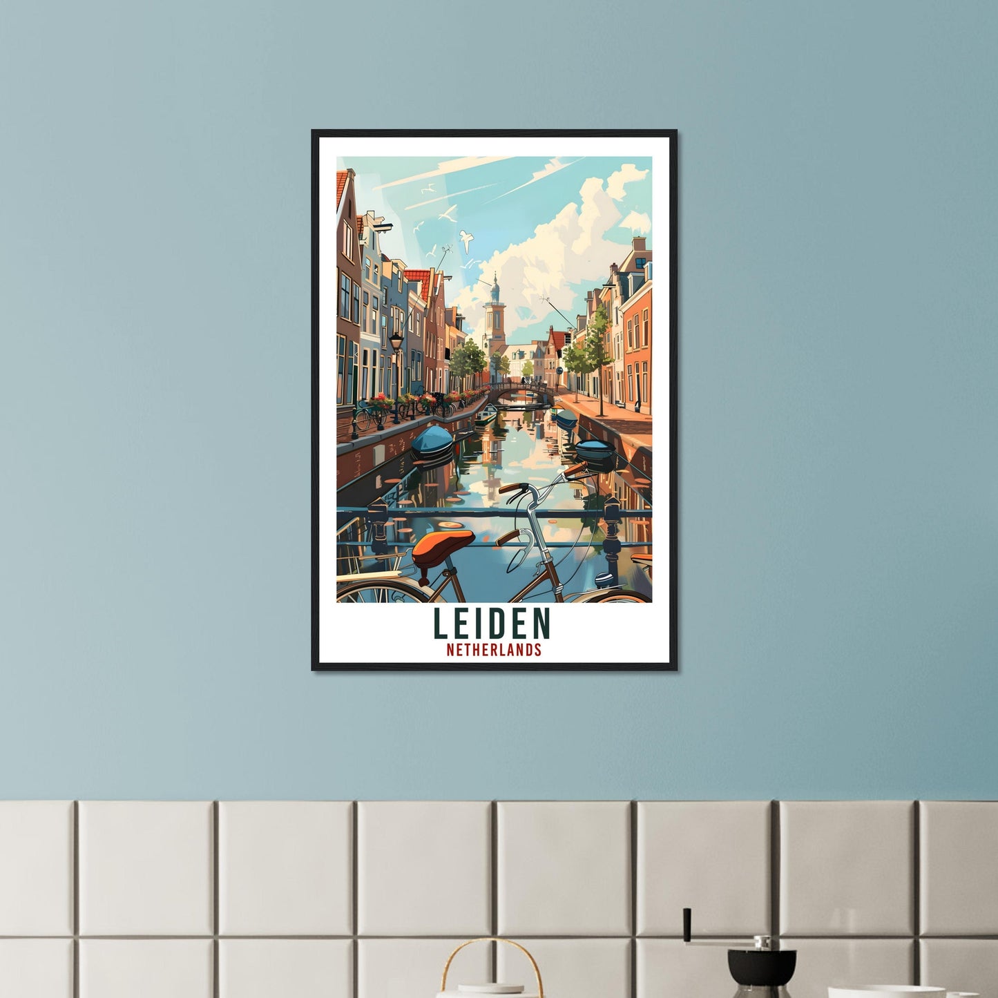 Leiden Travel Print Holland Wall Art Wall Hanging Home Décor Gift Art Lovers Gift Dutch Artwork Gift The Netherlands Leiden Travel Poster