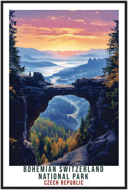 Bohemian Switzerland National Park Travel Print Czech Republic Home Decor Wall Art Gift Wall Hanging Art Lover Czechia Artwork Travel Poster