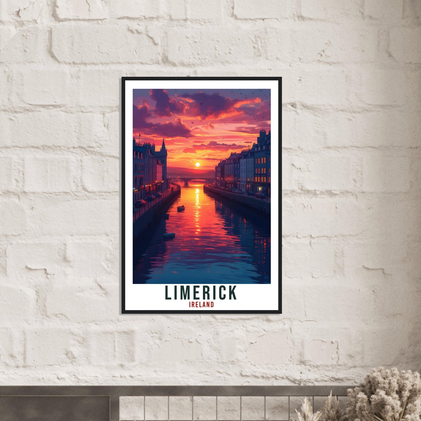 Limerick Travel Print Ireland Home Decoration Limerick  Wall Art Gift Wall Hanging Art Lover Irish Artwork Ireland Limerick  Travel Poster