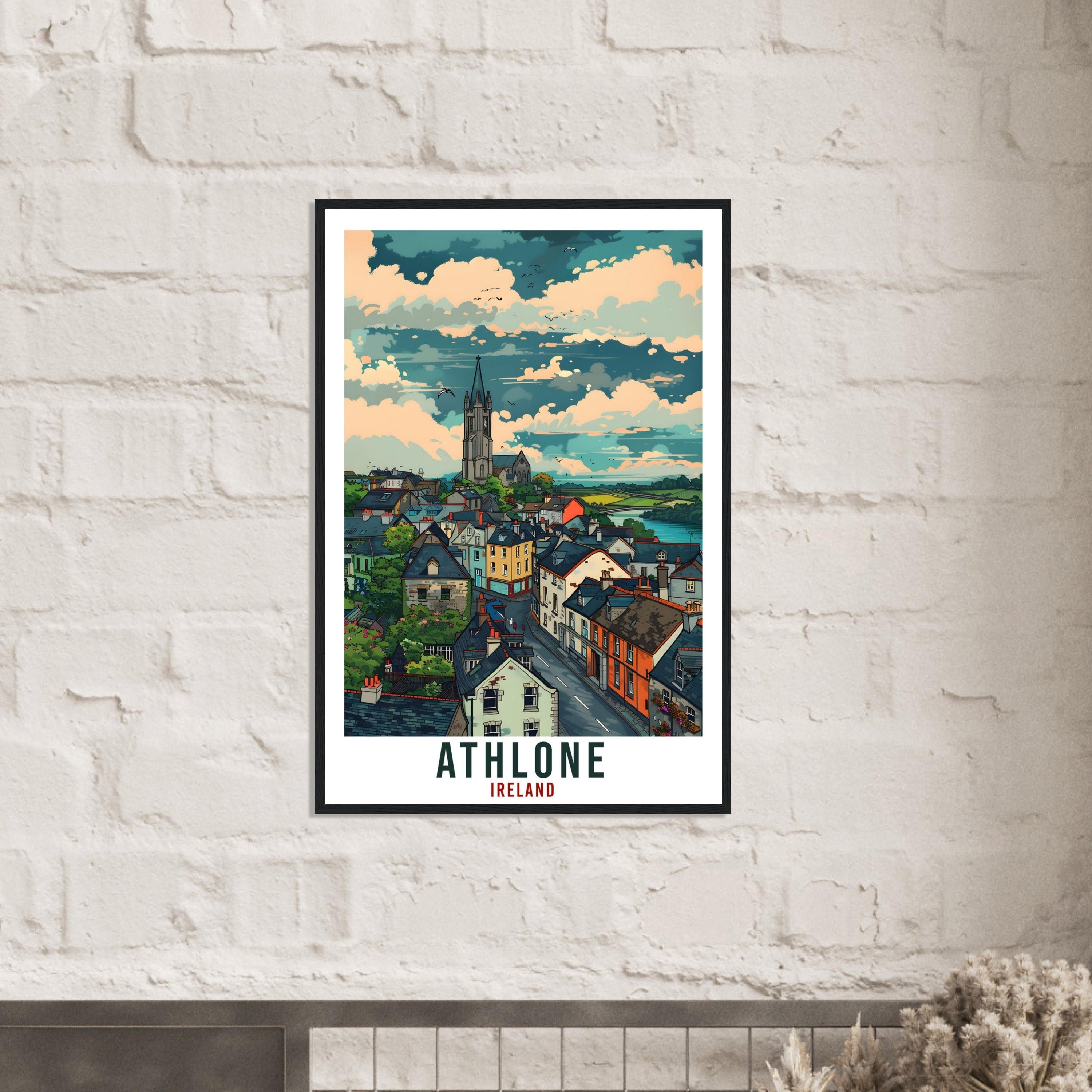 Athlone Travel Print Ireland Wall Art Wall Hanging Home Living Décor Athlone Gift Art Lovers Gift Irish Artwork Gift Ireland Travel Poster