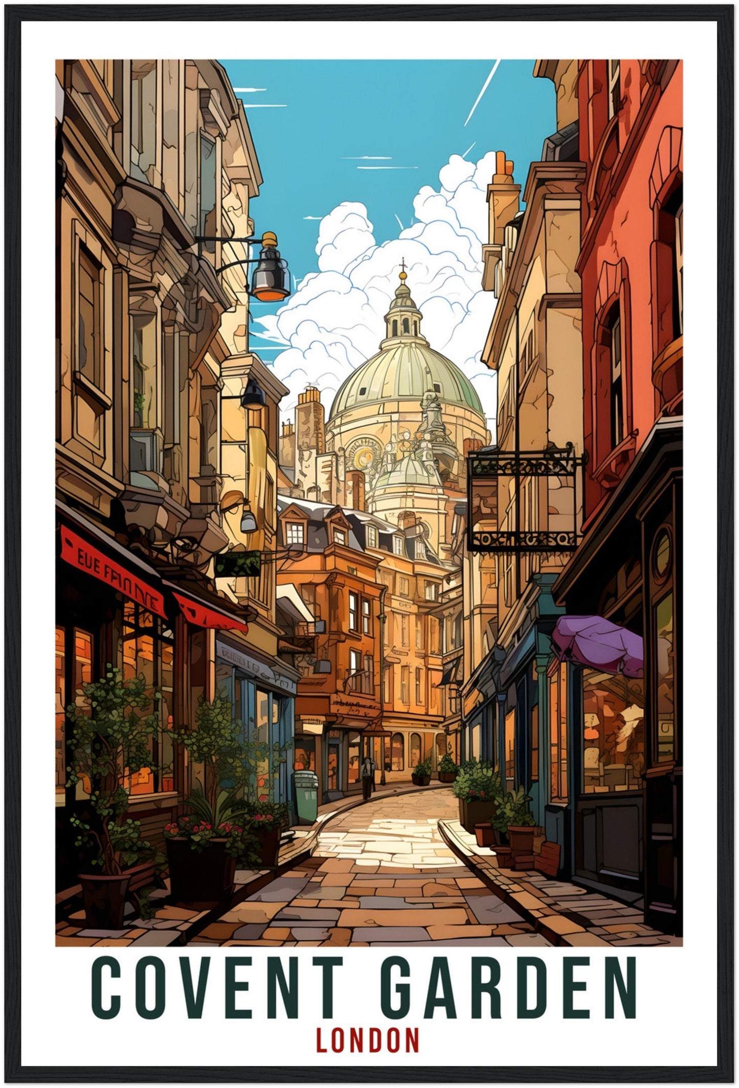 Covent Garden Travel Print London Wall Art Home Decor Wall Hanging Travel Art Gift Covent Garden Travel Poster London City Artwork Art Lover