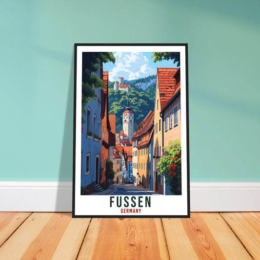 Fussen Print Travel Gift Germany Home Decor Fussen German City Wall Art Gift Wall Hanging Art Lover Germany Artwork Fussen Travel Poster