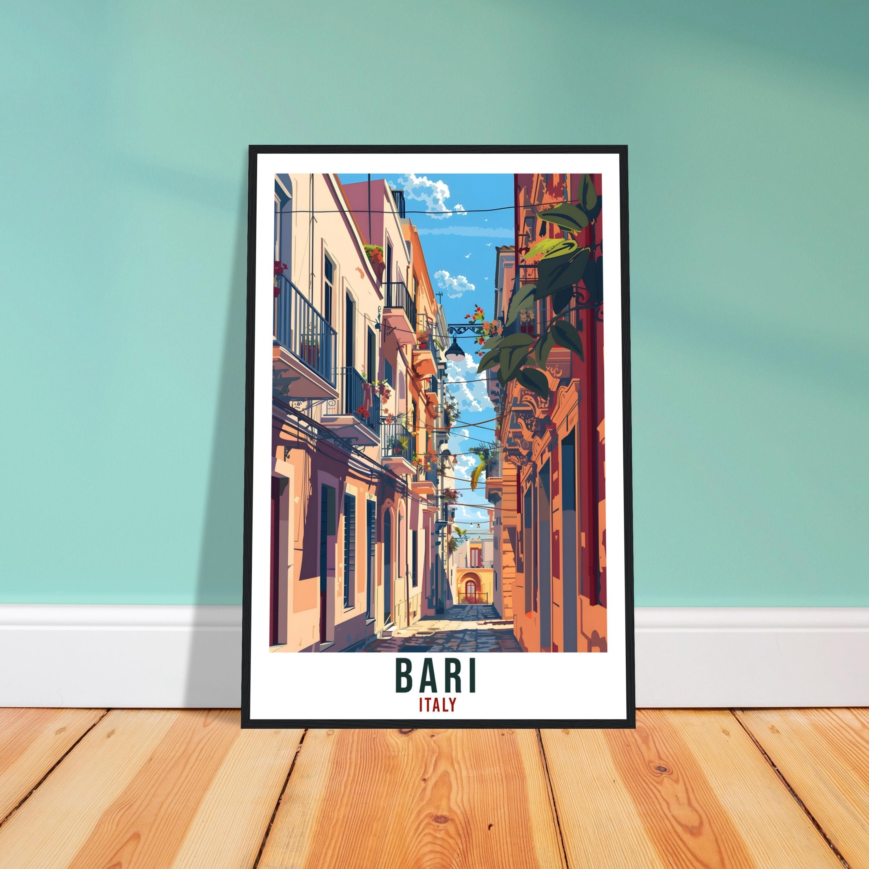 Bari Travel Print Italy Wall Art Bari Wall Hanging Home Living Décor Bari Gift Art Lovers Gift Italy Artwork Gift Italian Travel Poster