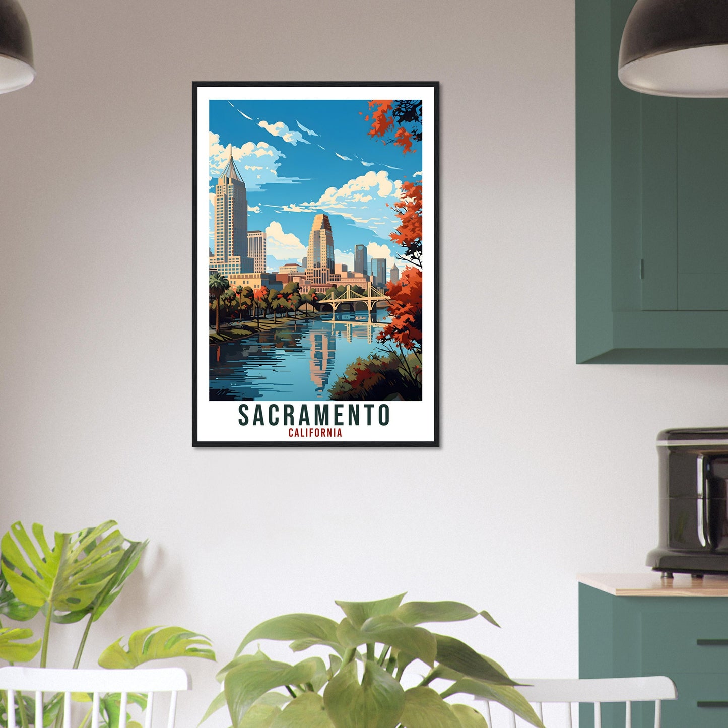 Sacramento Travel Poster California Home Decoration USA City Wall Art Gift Wall Hanging Art Lover California Artwork Sacramento Travel Print