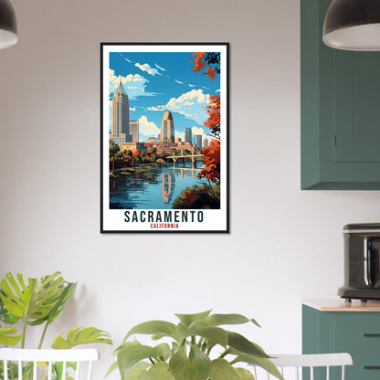 Sacramento Travel Poster California Home Decoration USA City Wall Art Gift Wall Hanging Art Lover California Artwork Sacramento Travel Print