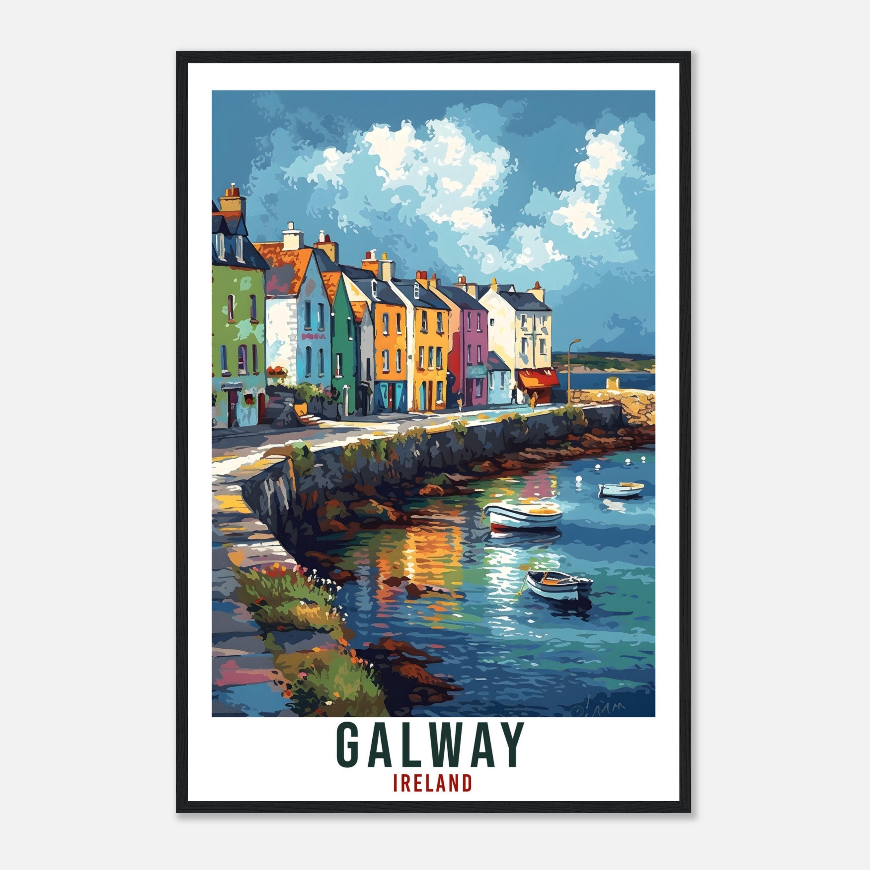 Galway Travel Print Ireland Home Decoration Irish City Wall Art Gift Wall Hanging Art Lover Irish Artwork Ireland Galway Travel Poster