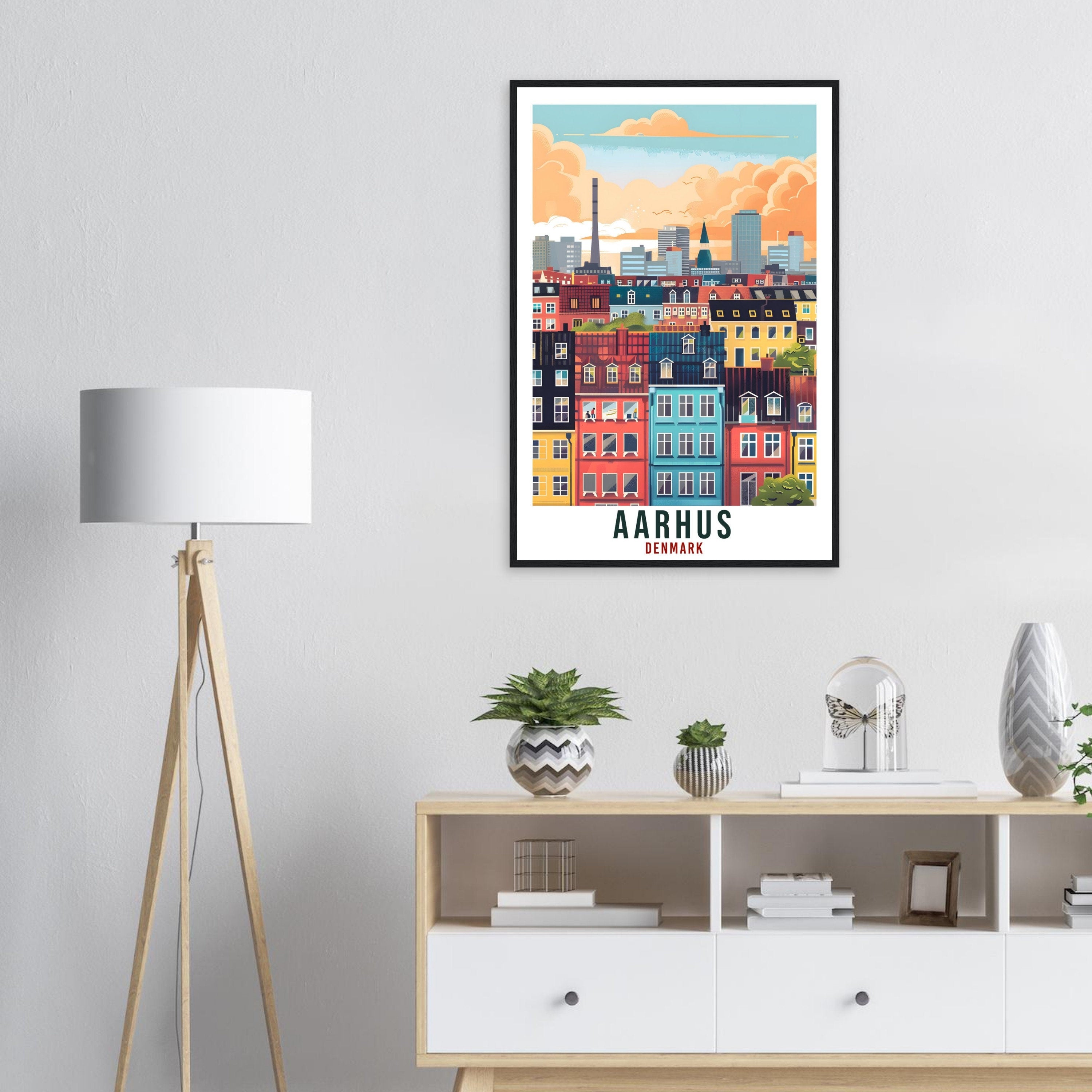 Aarhus Travel Print Denmark Wall Art Wall Hanging Home Living Décor Aarhus Gift Art Lovers Gift Denmark Artwork Gift Danish Travel Poster