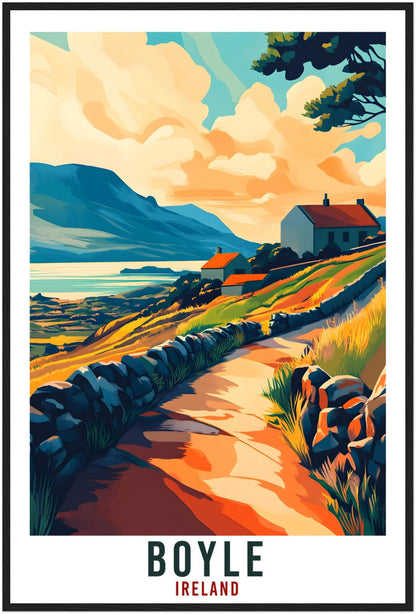 Boyle Travel Print Ireland Home Decor Boyle Wall Art Wall Hanging Art Lover Irish Artwork Travel Poster Boyle Ireland Travel Art Roscommon