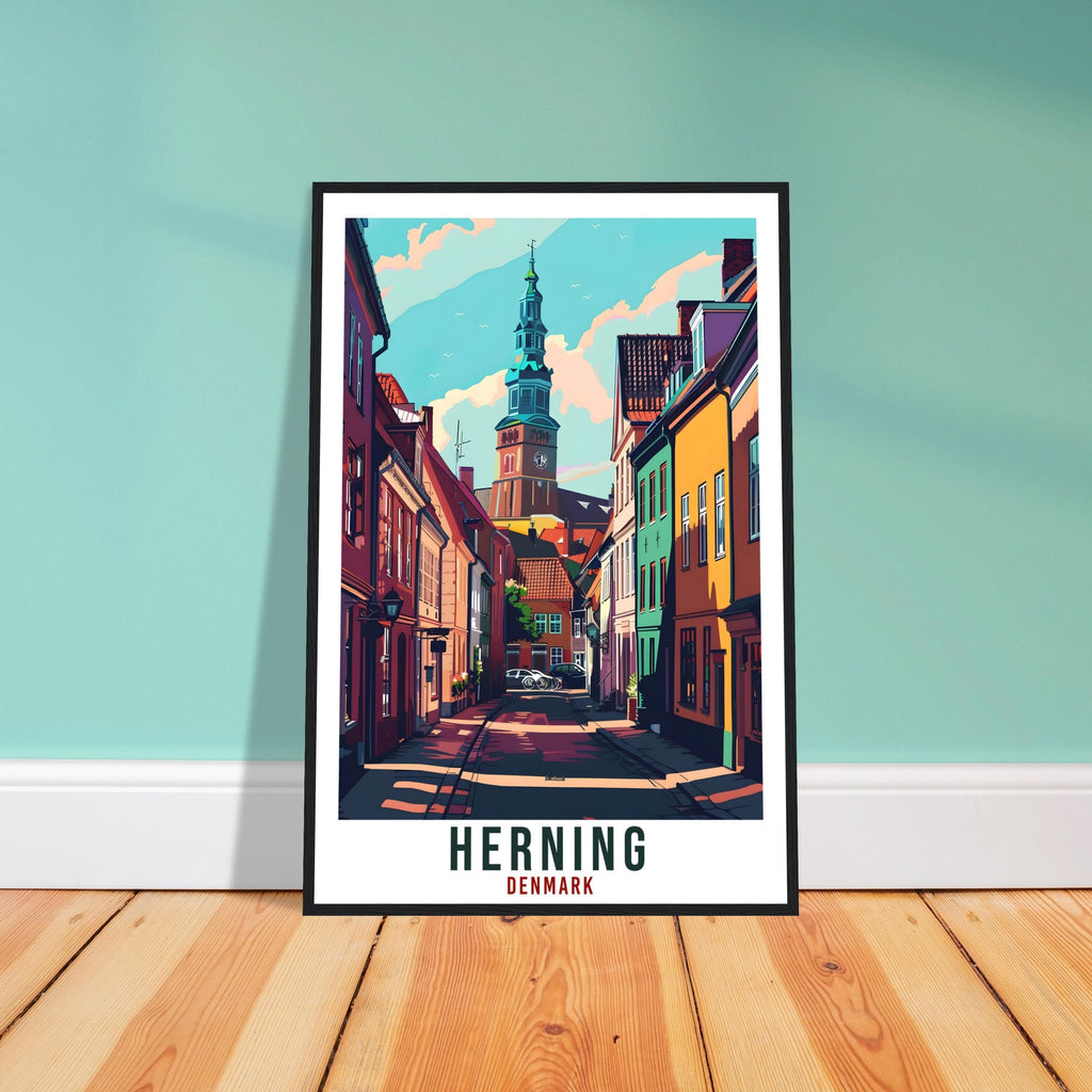 Herning Travel Print Denmark Wall Art Wall Hanging Home Living Décor Herning Gift Art Lovers Gift Denmark Artwork Gift Danish Travel Poster