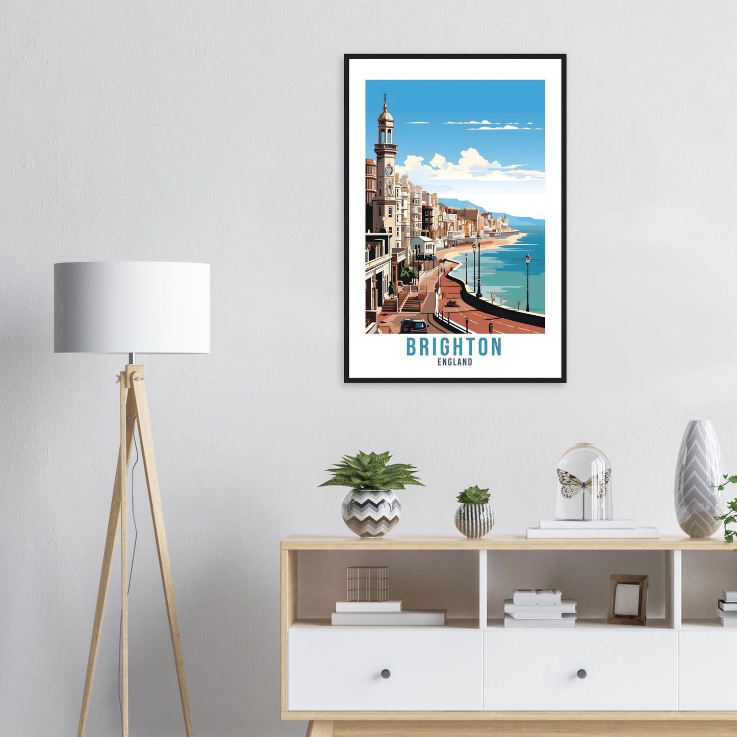 Brighton Travel Print Brighton Seaside Home Decor Coastal Landscape England Nature Wall Hanging Brighton Artwork Gift Brighton Travel Poster