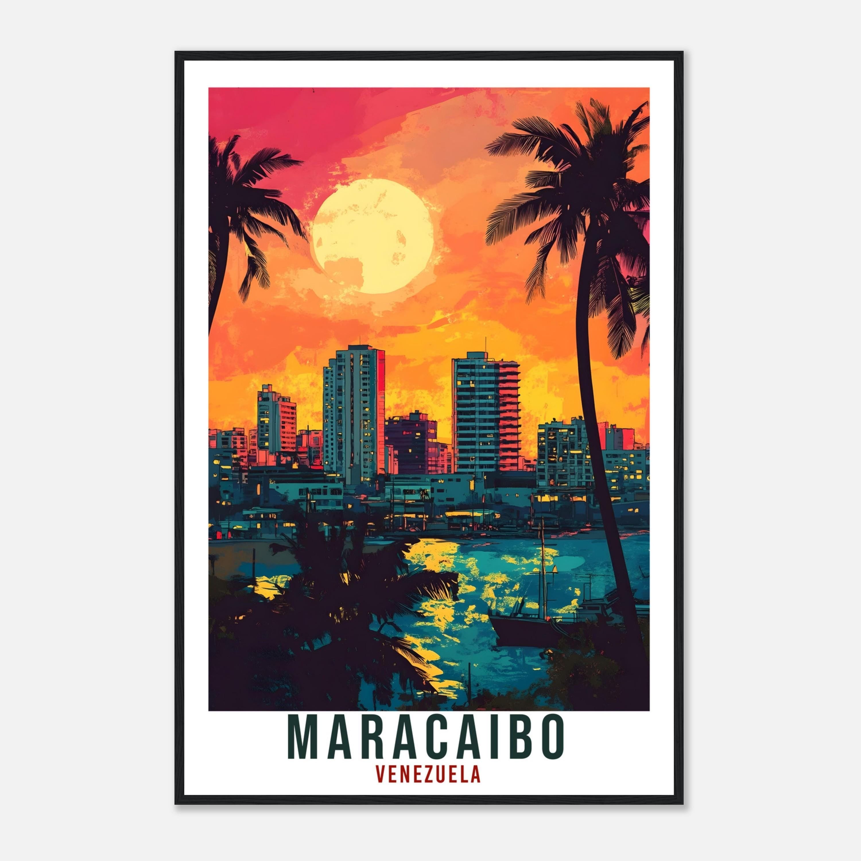 Maracaibo Travel Print Venezuela Home Decoration Maracaibo Wall Art Gift Wall Hanging Art Lover Venezuelan Artwork Travel Poster