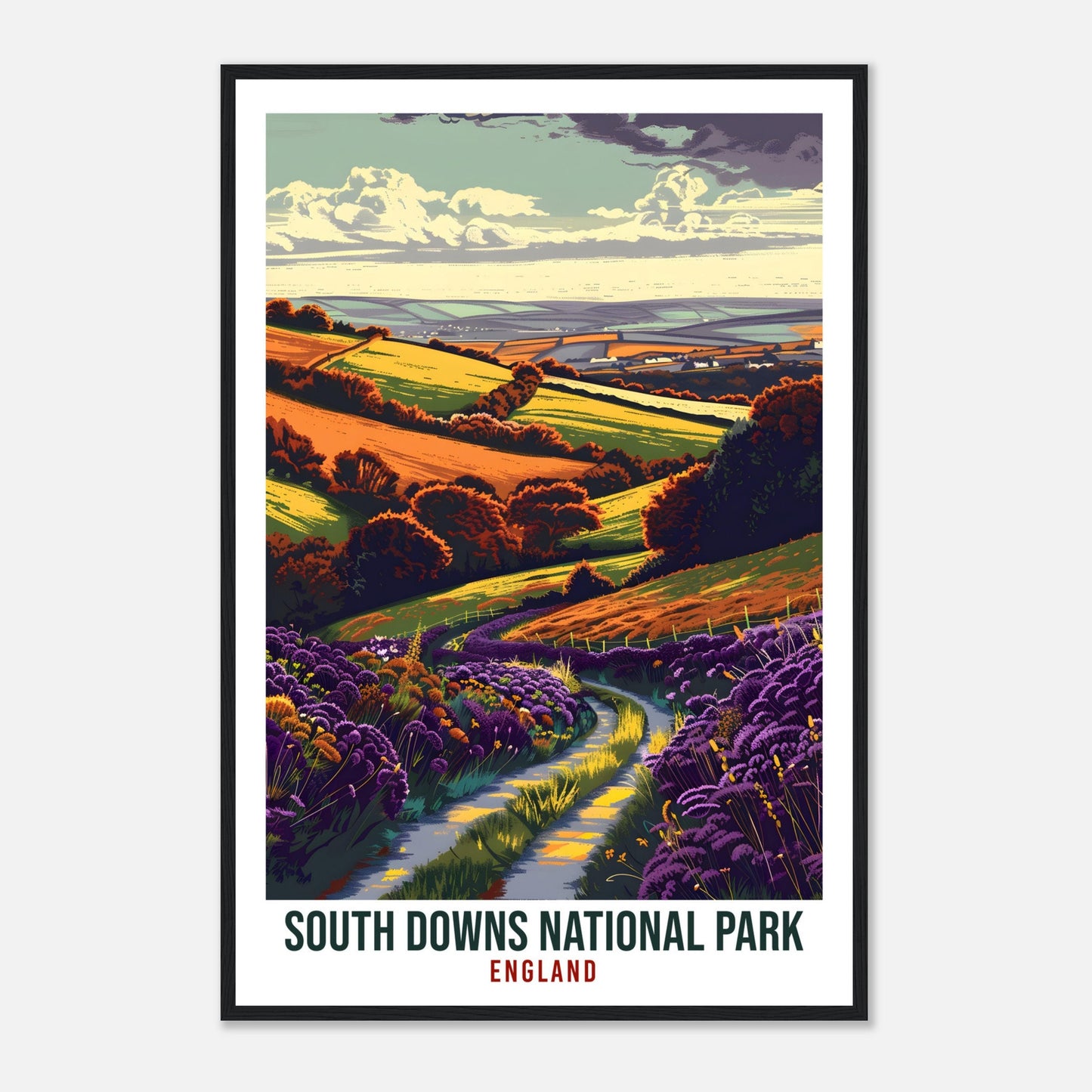 South Downs National Park Travel Print Wall Art Wall Hanging Home Décor South Downs Art Lovers Gift UK Artwork Gift England Travel Poster