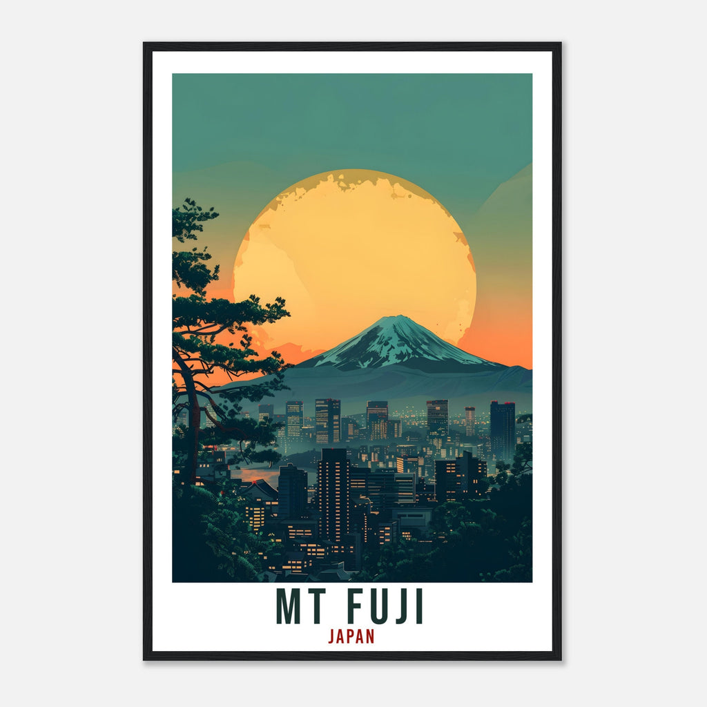 Mt Fuji Travel Print Japan Home Decoration Wall Art Gift Wall Hanging Art Lover Japanese Artwork Japan Mount Fuji Travel Poster Sunset Print
