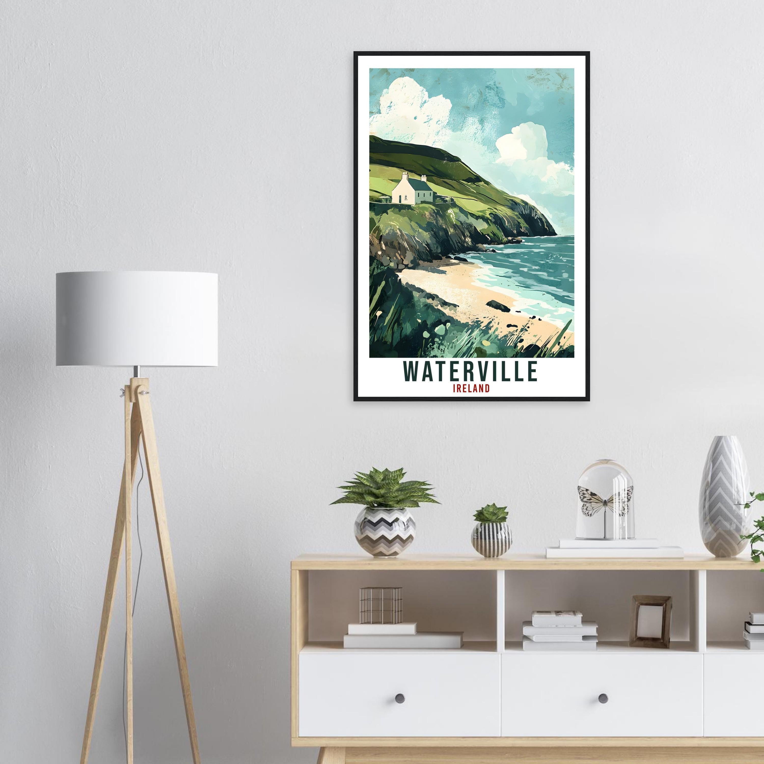 Waterville Travel Print Ireland Home Decor Waterville Wall Art Wall Hanging Art Lover Irish Artwork Travel Poster Waterville Ireland Travel
