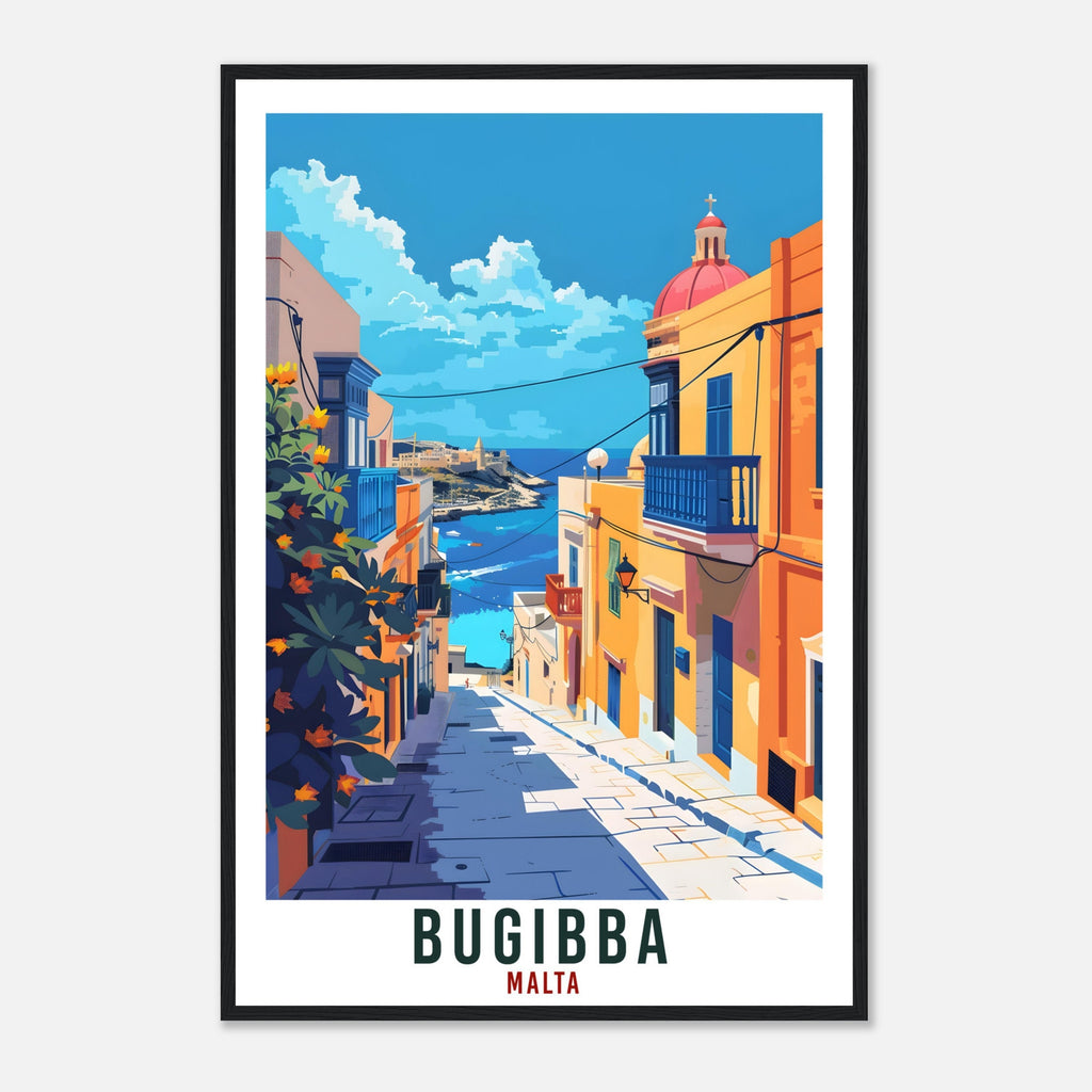 Bugibba Travel Print Malta Wall Art Wall Hanging Home Living Décor Bugibba Gift Art Lovers Gift Malta Artwork Gift Malta Travel Poster
