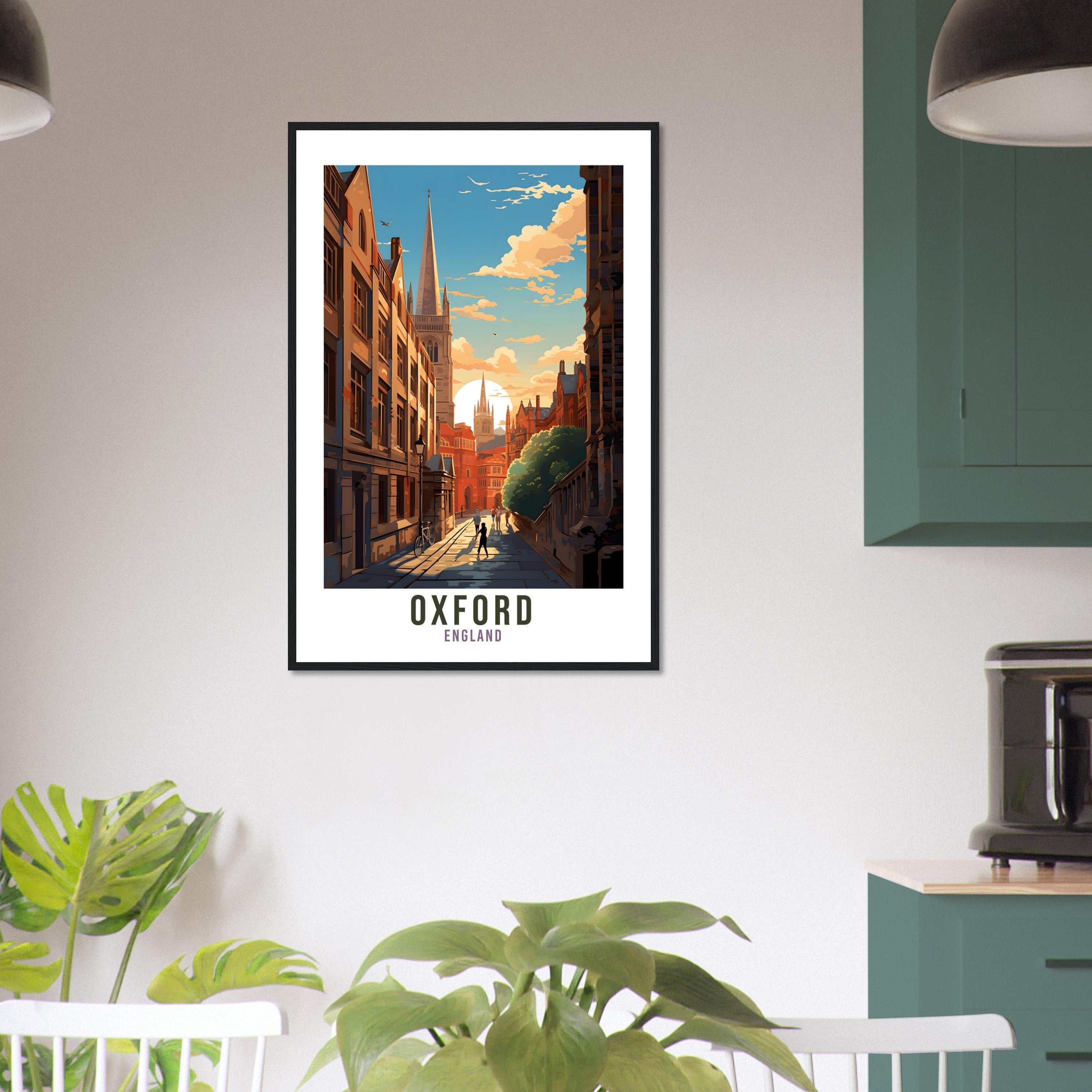 Oxford Travel Print Home Decor Oxfordshire England Wall Hanging Oxford Artwork Gift Oxford Travel Poster Artwork Oxford Art Lovers Gifts