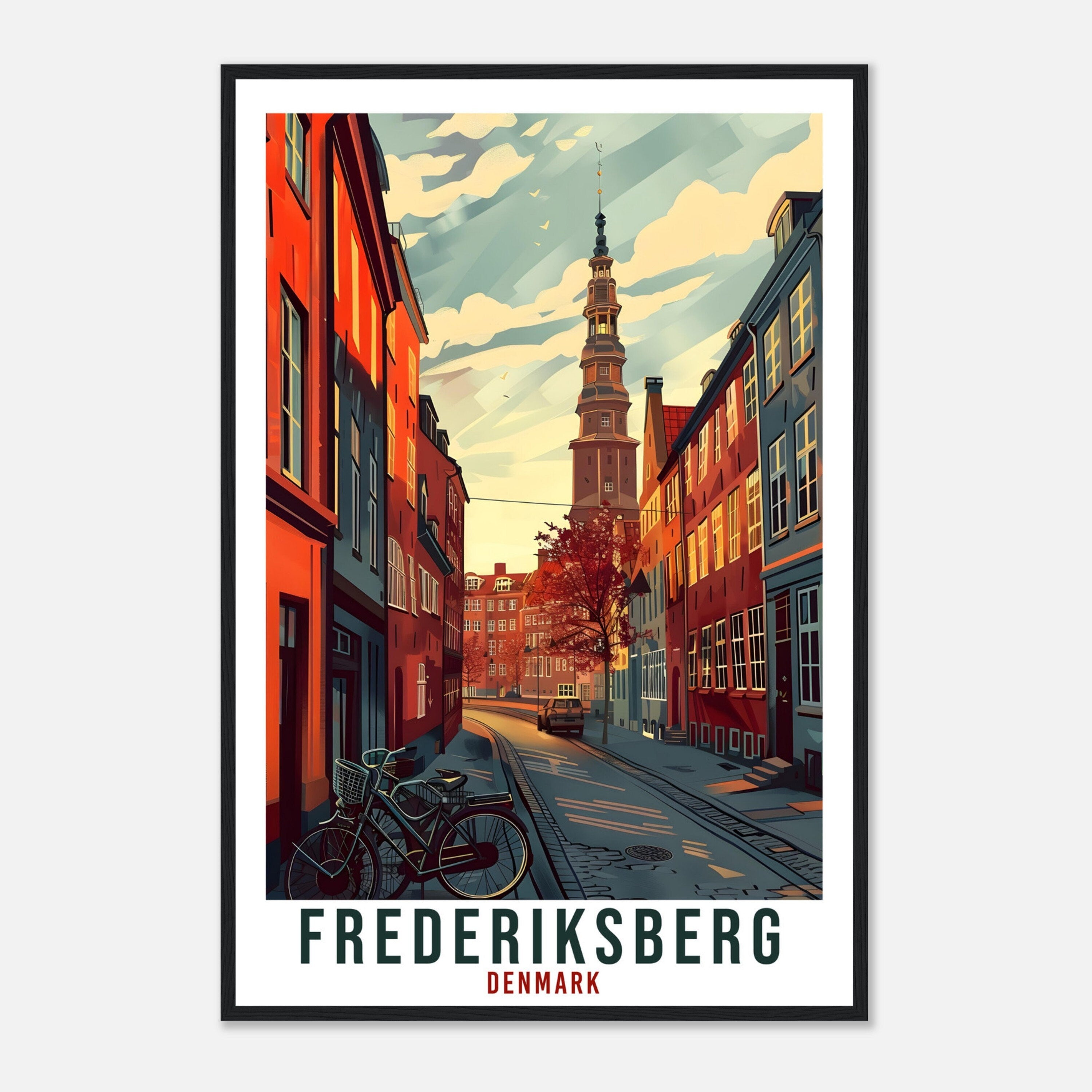 Frederiksberg Travel Print Denmark Wall Art Wall Hanging Décor Frederiksberg Gift Art Lovers Gift Denmark Artwork Gift Danish Travel Poster
