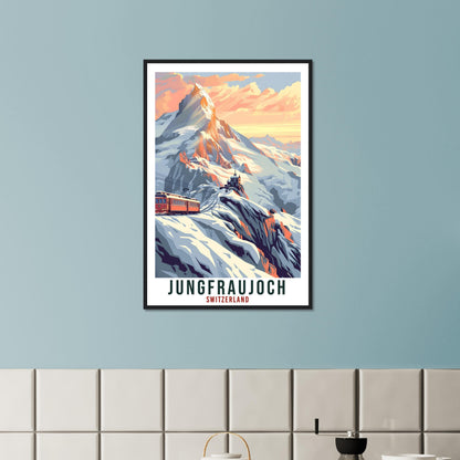 Jungfraujoch Travel Print Swiss Wall Art Wall Hanging Home Décor Jungfraujoch Gift Art Lovers Switzerland Artwork Gift Swiss Travel Poster