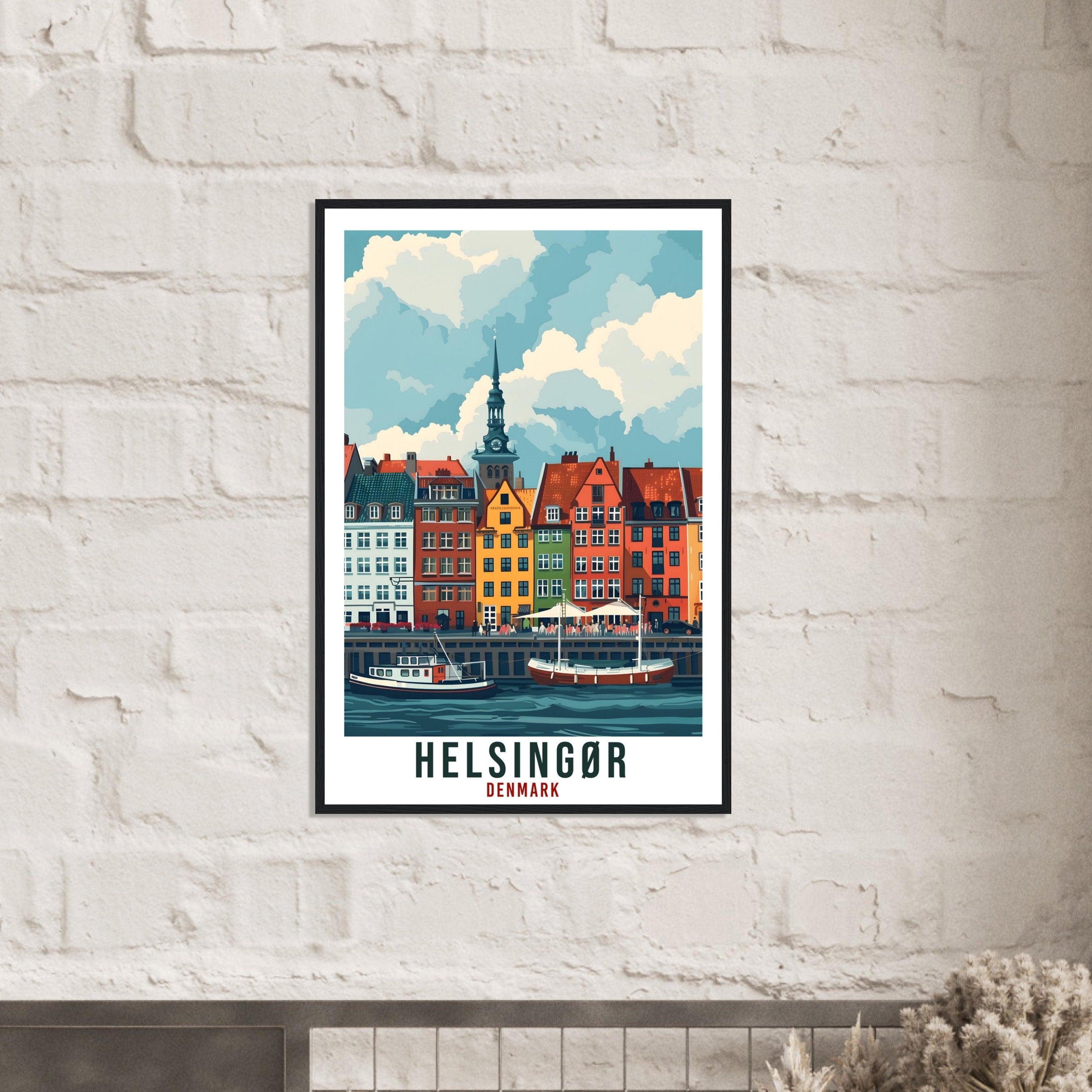 Helsingør Travel Print Denmark Wall Art Wall Hanging Home Living Décor Helsingør Gift Art Lovers Denmark Artwork Gift Danish Travel Poster