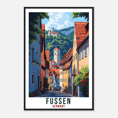 Fussen Print Travel Gift Germany Home Decor Fussen German City Wall Art Gift Wall Hanging Art Lover Germany Artwork Fussen Travel Poster