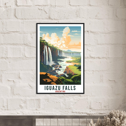 Iguazu Falls Travel Print Wall Art Iguazu Falls Argentina City Landscape Artwork Iguazu Art Gift Iguazu Travel Poster Argentinian Art Lovers