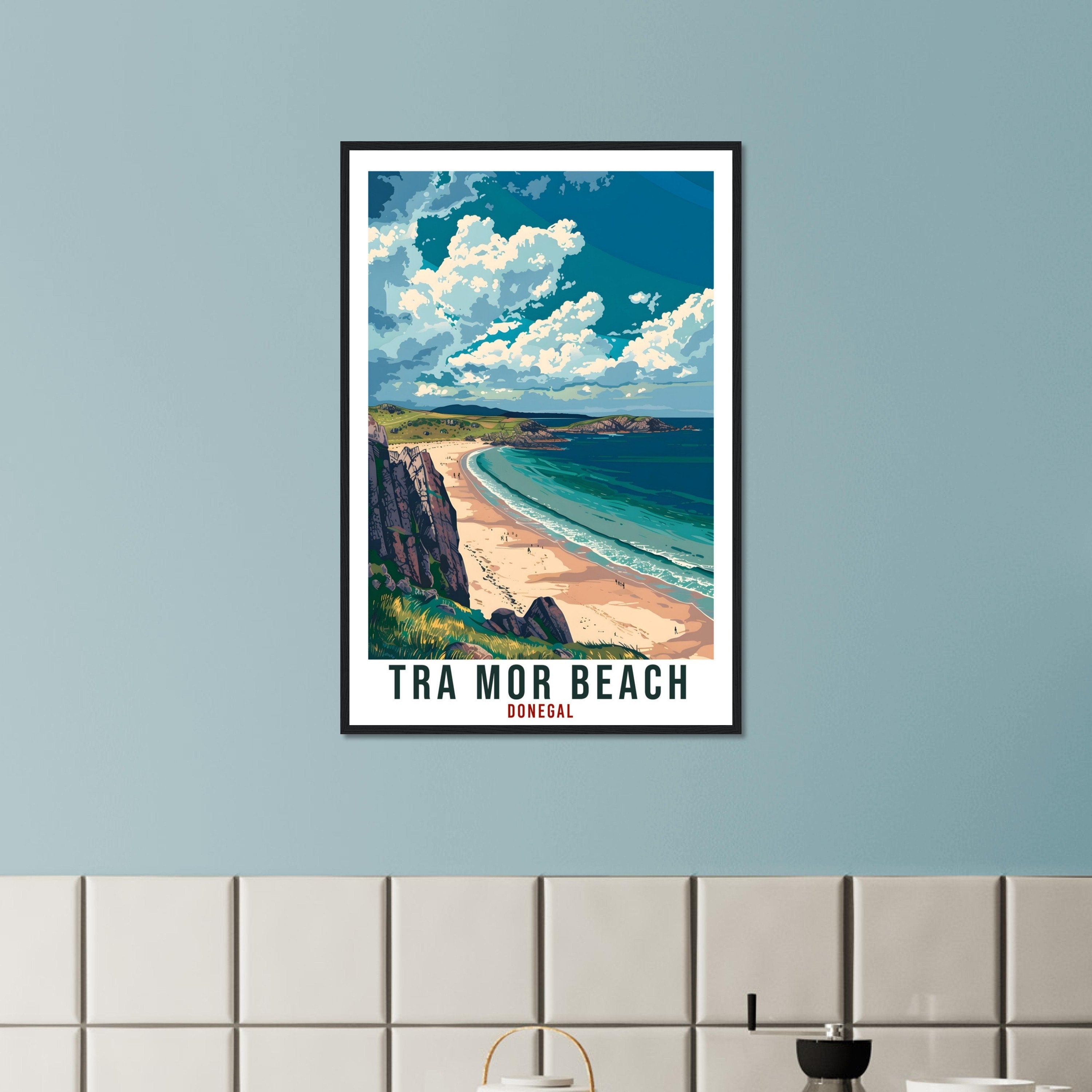 Tra Mor Beach Travel Print Ireland Wall Art Wall Hanging Home Décor Tra Mor Donegal Gift Art Lovers Irish Artwork Gift Ireland Travel Poster