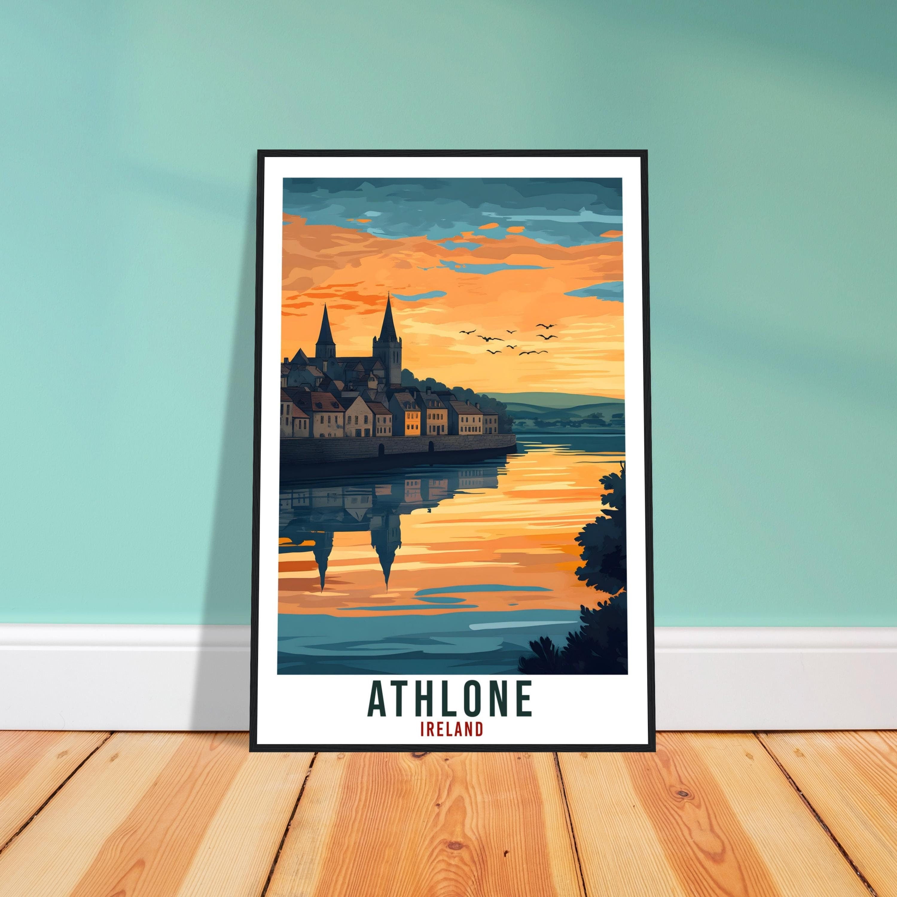 Athlone Travel Print Ireland Home Decor Athlone Wall Art Gift Wall Hanging Art Lover Athlone Irish Artwork Travel Poster Ireland Travel Art