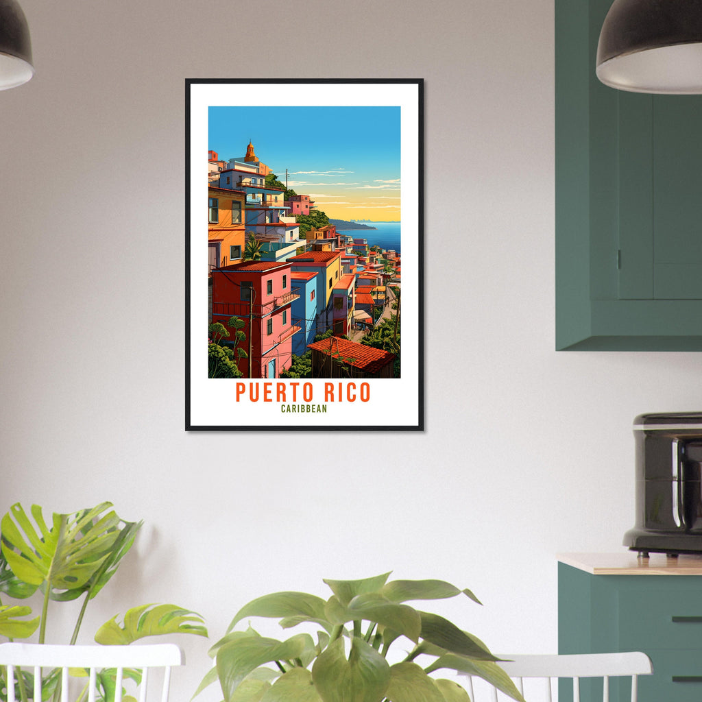 Puerto Rico Travel Print Wall Art Caribbean Sunset Wall Hanging Home Décor Puerto Rico Gift Art Lovers San Juan Travel Poster Puerto Rican
