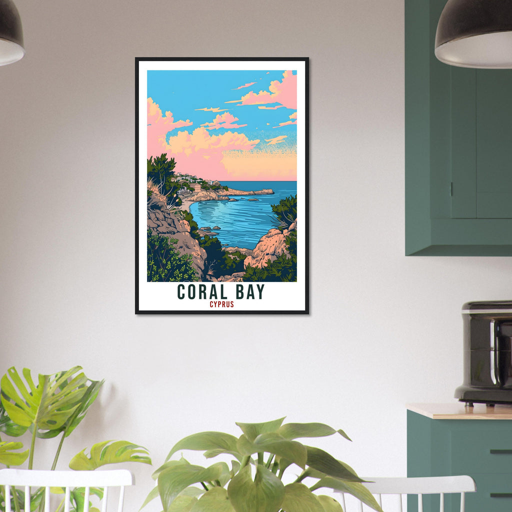 Coral Bay Cyprus Travel Print Cyprus Wall Art Wall Hanging Home Décor Coral Bay Gift Cyprus Landmark Artwork Gift Cyprus Peyia Travel Poster