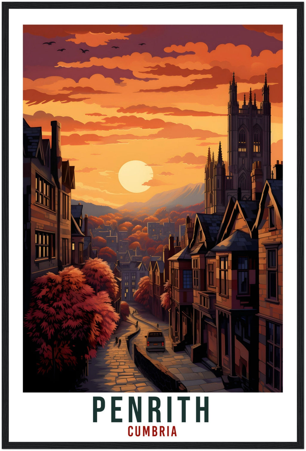 Penrith Travel Print English Wall Art Home Decor Wall Hanging Travel Art Gift Penrith Travel Poster Cumbria Artwork Art Lover Gift Penrith