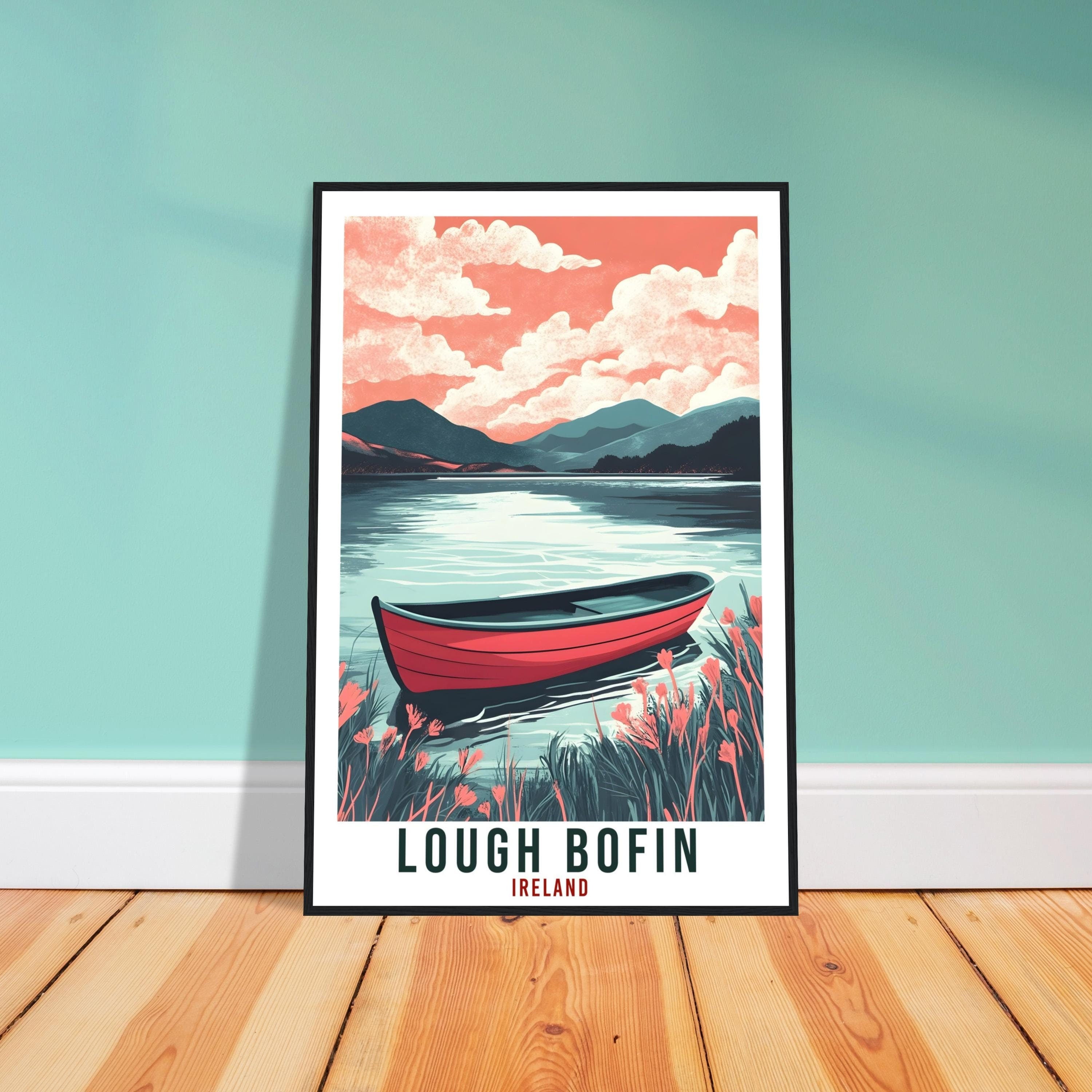 Lough Bofin Travel Print Ireland Home Decor Lough Bofin Wall Art Wall Hanging Art Lover Irish Artwork Travel Poster Ireland Travel Art