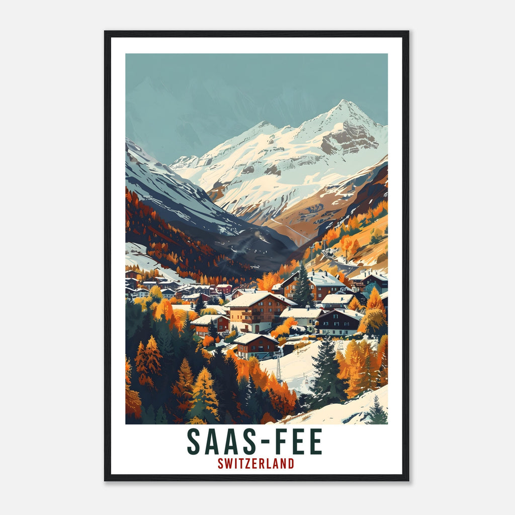 Saas-Fee Travel Print Swiss Wall Art Wall Hanging Home Living Décor Saas-Fee Gift Art Lovers Switzerland Artwork Gift Swiss Travel Poster